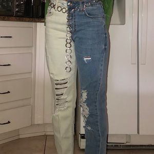 Hand bleached jeans women’s/juniors